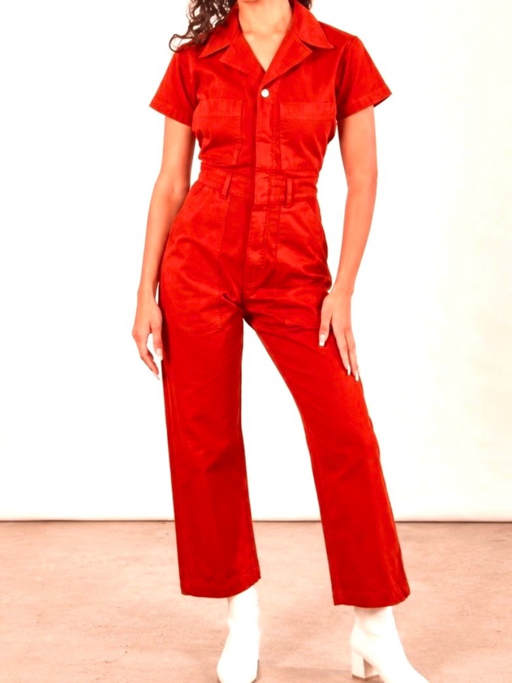 Big Bud Press Mustang Red Coveralls Short Sleeve Jumpsuit Womens Size S Rare